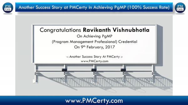 Congratulations Ravikanth on Achieving PgMP..!