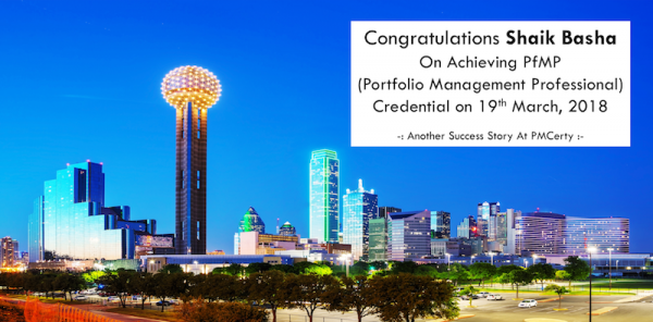 Congratulations Shaik Basha on Achieving PfMP..!