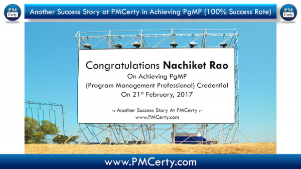 Congratulations Nachiket on Achieving PgMP..!
