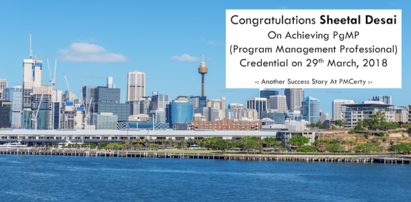 Congratulations Sheetal on Achieving PgMP..!